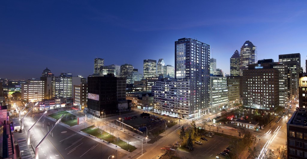 Downtown Montreal at night