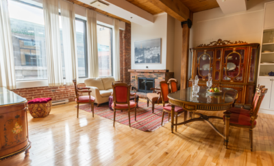 Furnished condo – Old Montreal, (1,115 sf, 1+1 bedrooms)